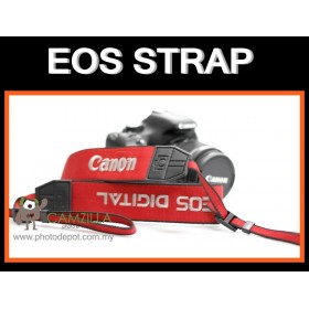 Nylon/Leather Camera Shoulder Neck Straight Strap for Canon Dslr Camera - Black